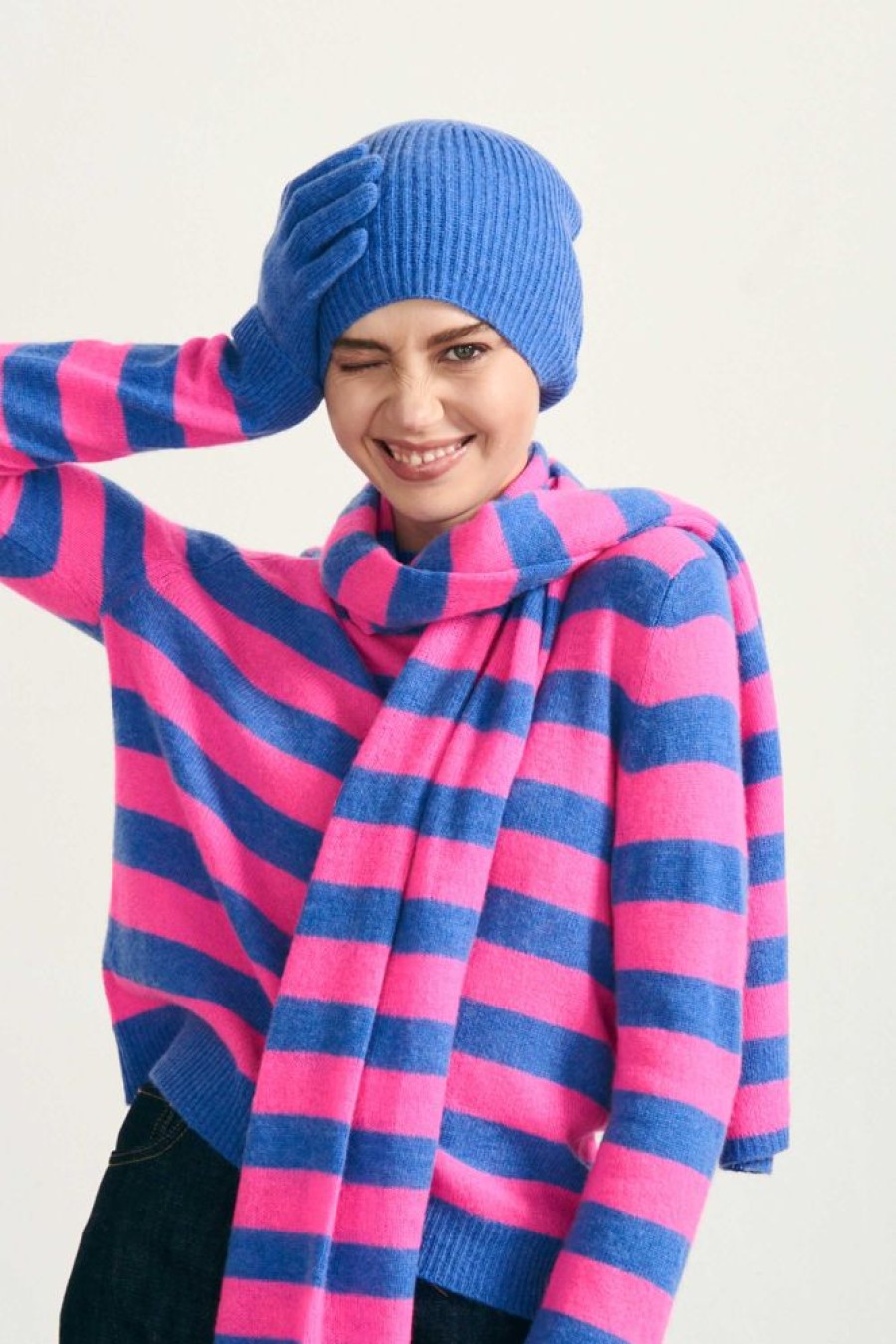 Women Jumper 1234 | Cashmere Gloves In Periwinkle