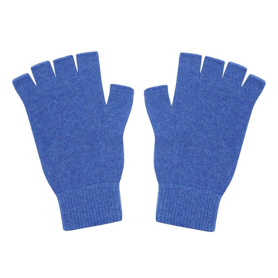 Women Jumper 1234 | Cashmere Fingerless Gloves In Periwinkle