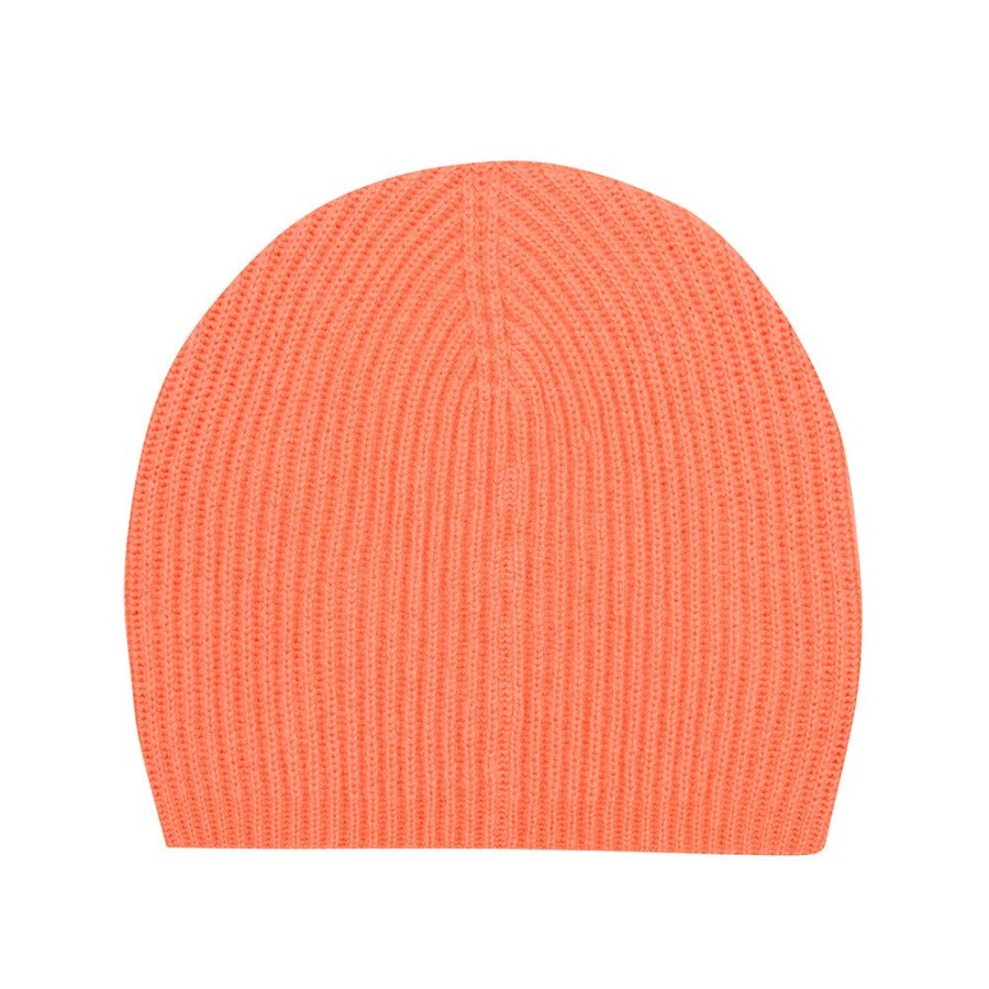 Women Jumper 1234 | Cashmere Beanie In Neon Coral