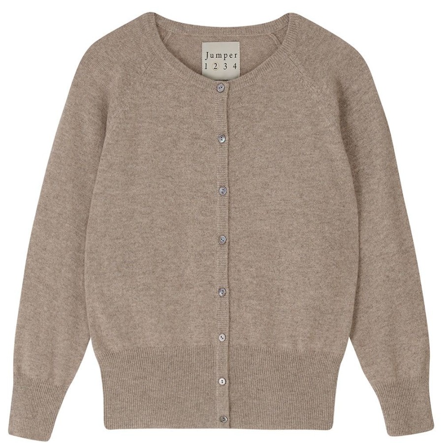 Women Jumper 1234 | Cashmere Cardigan In Organic Light Brown