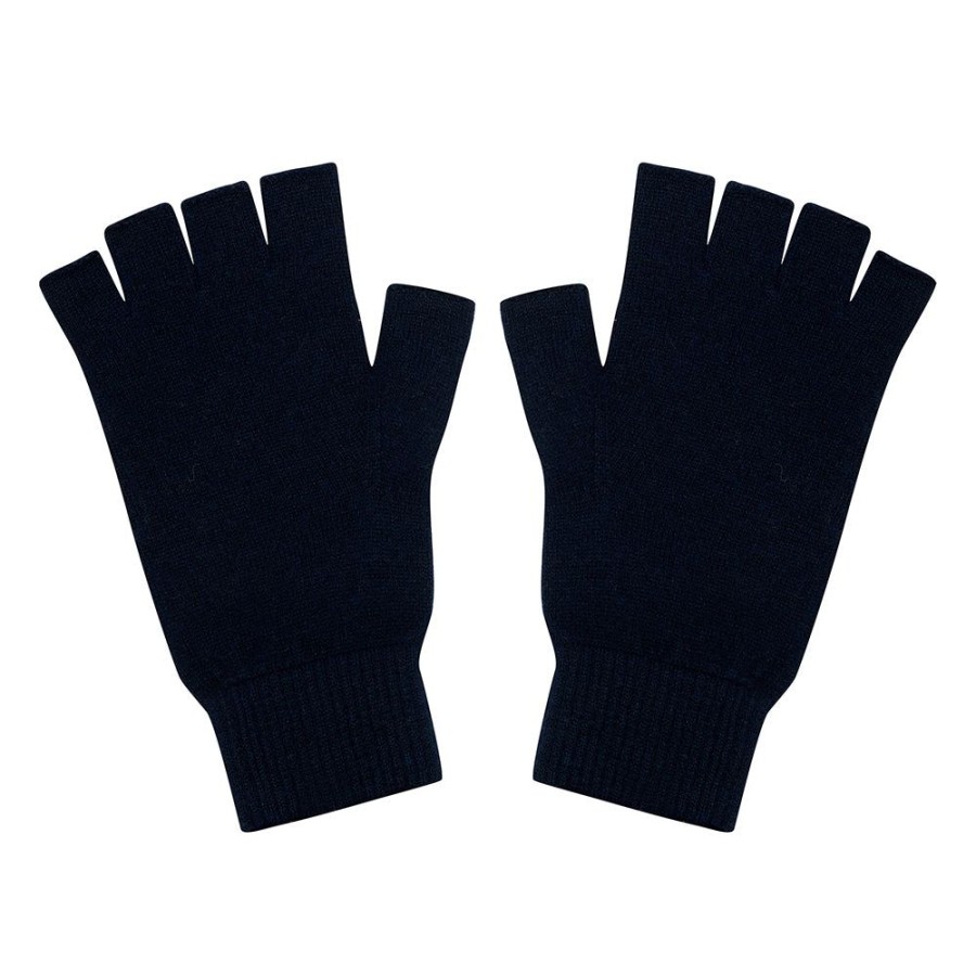 Women Jumper 1234 | Cashmere Fingerless Gloves In Navy