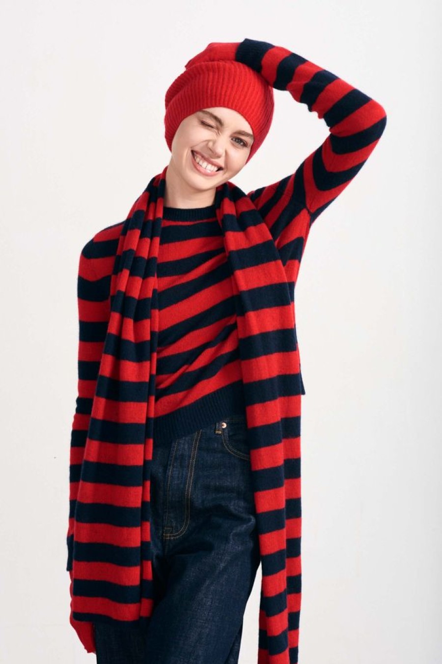 Women Jumper 1234 | Cashmere Beanie In Red