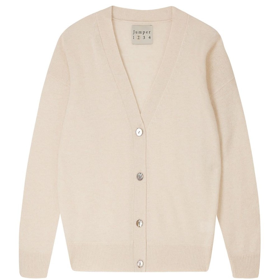 Women Jumper 1234 | Oversize Cashmere Cardigan In Oatmeal