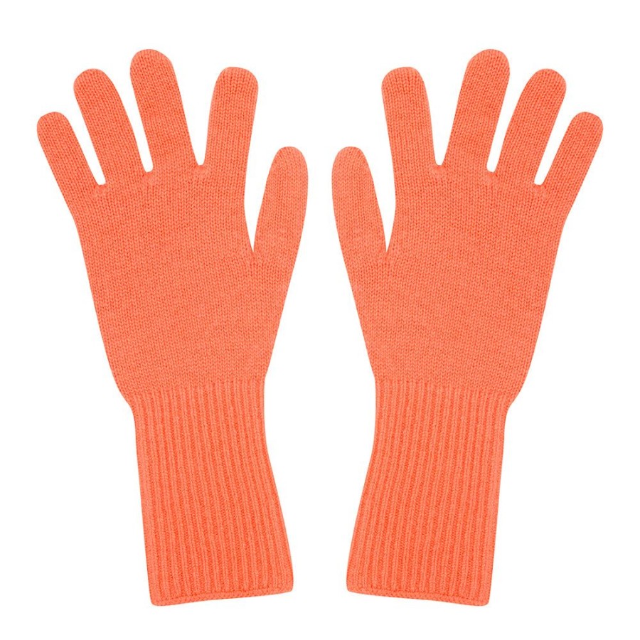 Women Jumper 1234 | Cashmere Gloves In Neon Coral