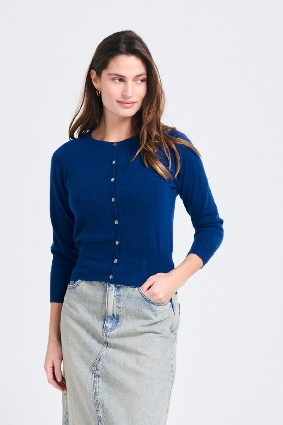 Women Jumper 1234 | Cashmere Cardigan In Denim